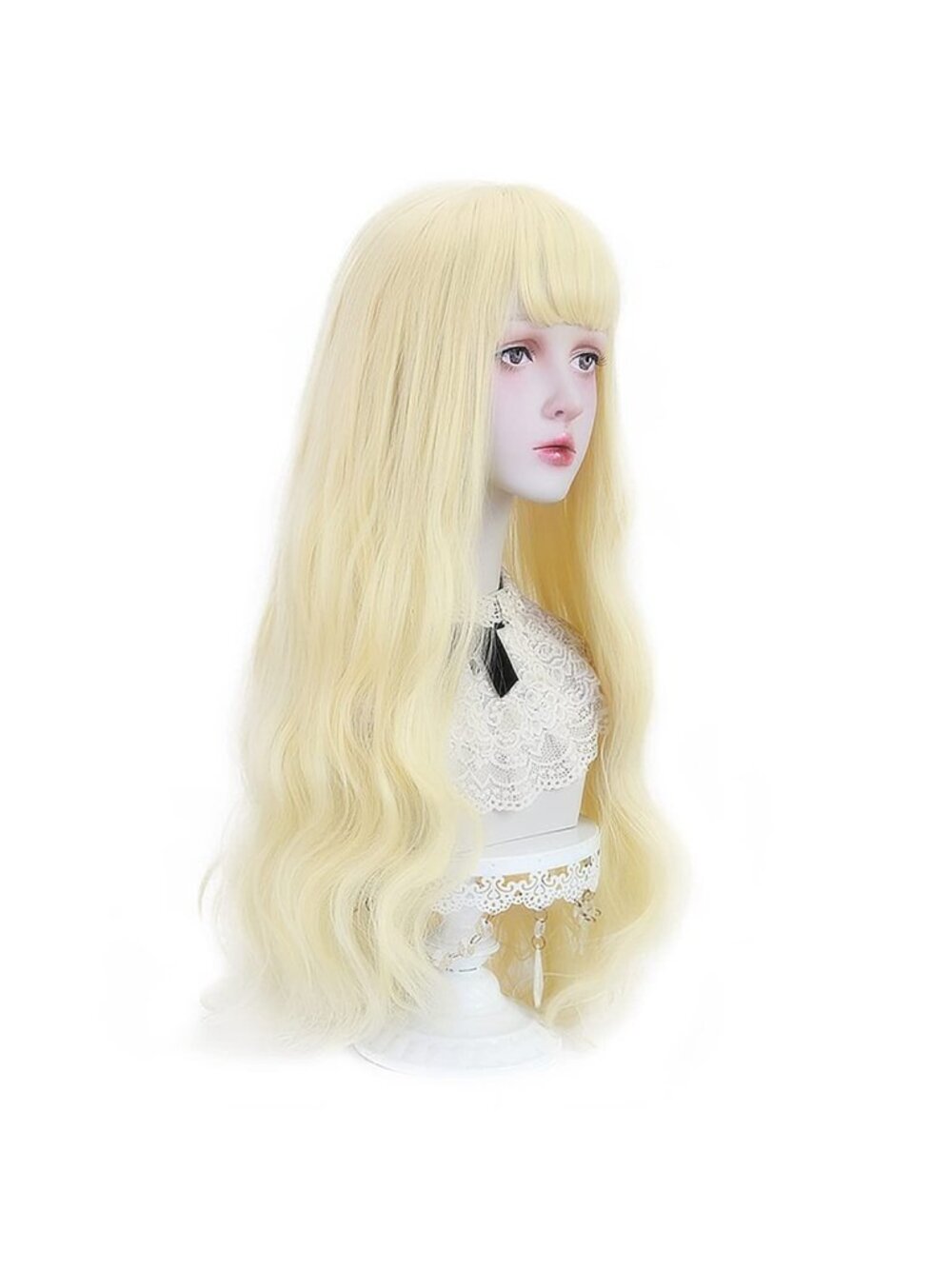 Women's Blonde Natural Long Wavy Cosplay Heat Resistant Synthetic Fiber Wigs